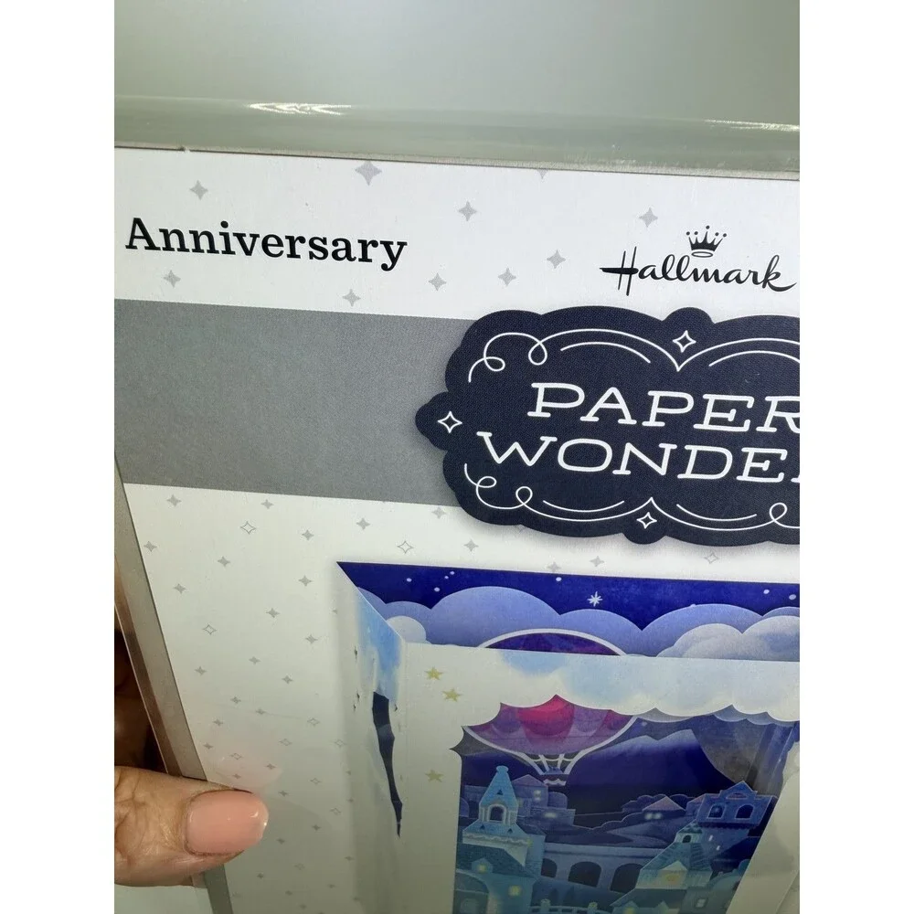 Hallmark Paper Wonder Pop-Up Anniversary Card Castle Hot Air Balloon Night Sky